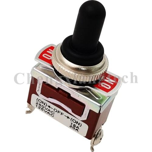 Heavy Duty 3 Pins DPDT (ON) OFF (ON) Momentary Toggle Rocker Switch 250V 15A / 125V 20A With Boot Cap Car Boat Auto Waterproof