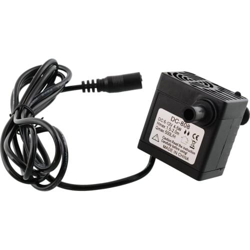 Ultra-quiet DC 12V 2M Water Pump 500L/H 30000 hours Water Circulating