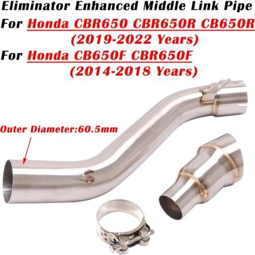 For Honda CBR650 CBR650R CB650R 2019 - 2021 2022 CB 650F CBR650F 2014 - 2018 Motorcycle Exhaust Escape 61mm Muffler Link Pipe