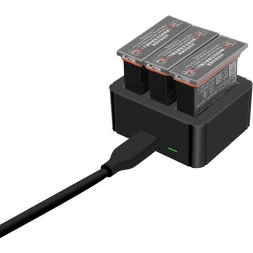 Battery charger 3 in 1 batteries Intelligent charger housekeeper charging box for dji osmo action camera Accessories