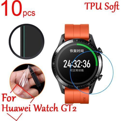 10pcs Ultra Clear TPU Soft LCD Full Screen Protectors cover For Huawei watch GT GT2 42MM 46MM Smart sports Watch Protective Film
