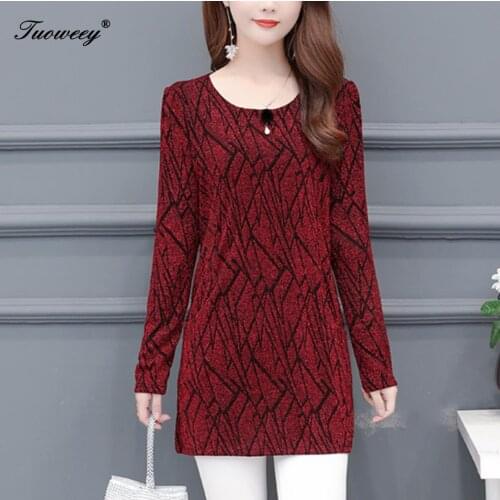 Spring Autumn Large Size 5XL loose floral Women Blouse Long Sleeve Red gold Ladie Shirts Female Tops elegant Blouses