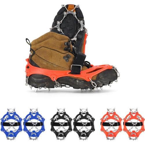 1 Pair 13 Tooth Ice Cleats Crampons for Walking Climbing Mountaineering Anti-slip Snowboarding Ice Cleats for Hiking Boots
