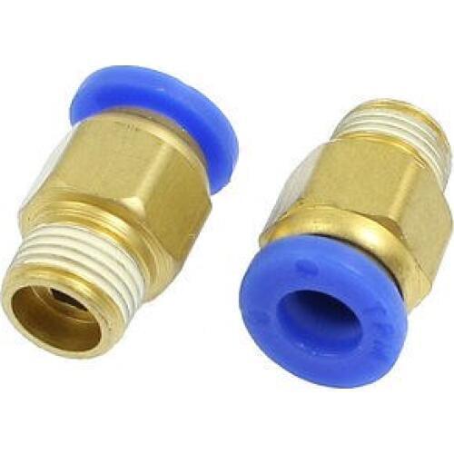 2 Pcs 6mm OD Tube to 9mm Male Thread Pneumatic Connector Quick Fitting