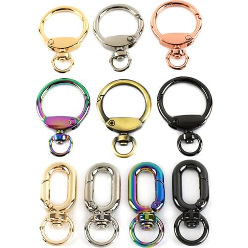 Meetee 5/10pcs 23mm Metal Hook Keychain Buckle Spring O Ring Clasp DIY Bag Strap Hanging Buckles Decoration Sanp Hooks Accessory