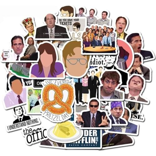 50Pcs American TV Series Office Stickers For Refrigerator Skateboard Suitcase Scrapbook DIY Hand Graffiti Childrens Toy Sticker