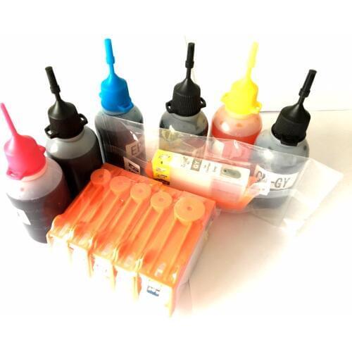 6 Colors PGI-725 CLI-726 Ink Refill Kit For Canon PIXMA MG8170 MG6170 MG6270 MG8270 Printers PGBK BK C M Y GY