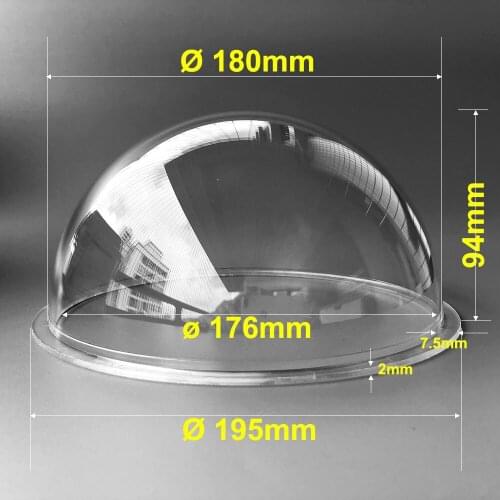7 Inch Acrylic Plexiglass Clear Cover High Speed Dome Surveillance CCTV Camera Housing Transparent Case Monitoring Shell 195x94m