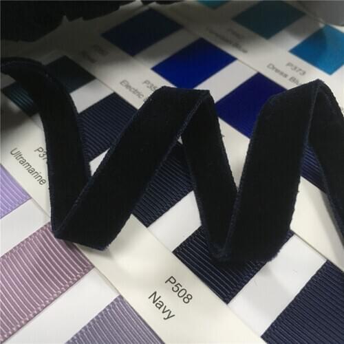 9MM Navy Blue Nylon Double Face Velvet Ribbon,velour Ribbon Webbing Diy Accessories 5yard Lot