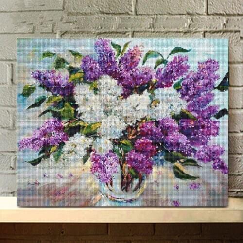 Flowers 5D Flowers diamond painting Needlework Pattern Diamond Embroidery Diamond Mosaic Wall Hanging Painting