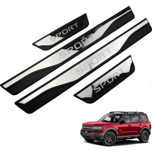 Car Stainless Steel Door Sill Scuff Plates For Ford Bronco sport 2021