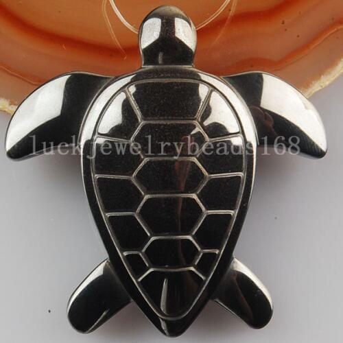 Free Shipping Black Non-Magnetic Hematite Turtle Pendant Bead 1Pcs FC2731