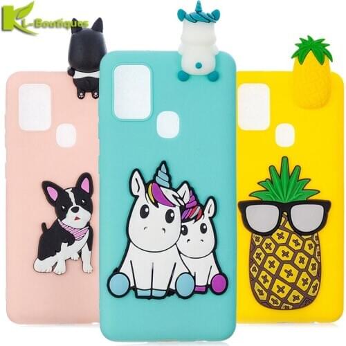 For Samsung Galaxy A21S Case na for Fundas Samsung A21s A 21S A217F Cover 3D Doll Toys Candy Soft Silicone Phone Case Women Etui