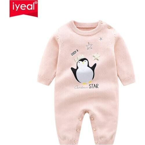 IYEAL Baby Rompers Knitted Infant Boys Girls Jumpsuits Autumn Winter Cotton Newborn Bebes Overalls One Piece Toddler Kids Outfit