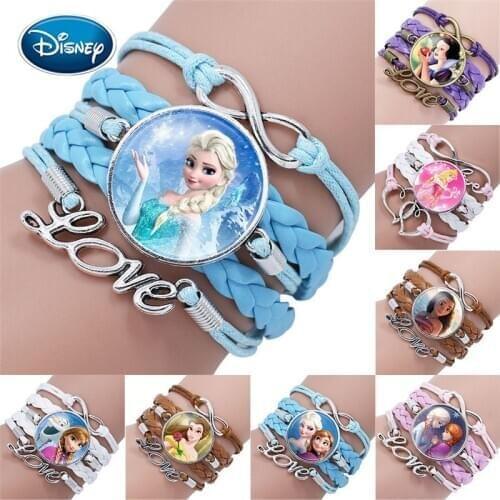 Disney princess Frozen 2 children cartoon bracelet Frozen Elsa lovely girl gift clothing accessories bangle kids toys gifts