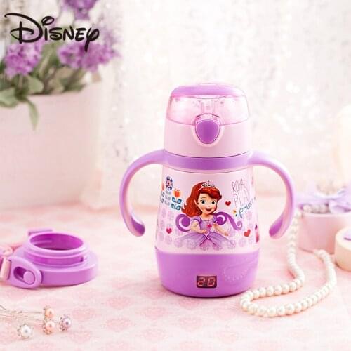 Disney childrens thermos cup with straw dual-use thermos kettle temperature display drop proof kindergarten baby cup