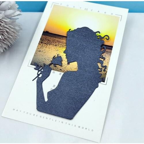 Rose Girl Metal Cutting Dies Scrapbooking Embossing Folders For Card Making Craft DIY Clear Stamps And Slimline Die Cut Mold