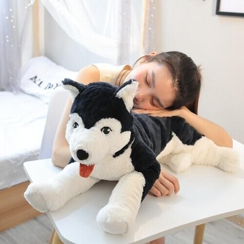 Dropshipping 30cm Lifelike Husky Dog Plush Toy Simulation Stuffed Dog Animal Toys Children Soft Baby Doll Kid Girl Lovely Gift
