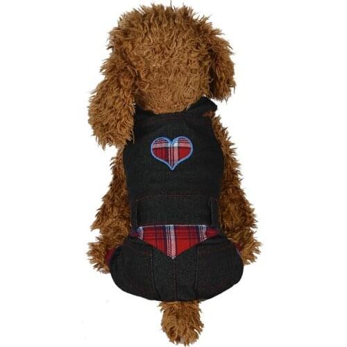 Denim Jumpsuit for Dogs Black Jeans Dog Overalls All Match Suit for Chihuahua Pitbull Romper Summer Dog Costume ropa perro
