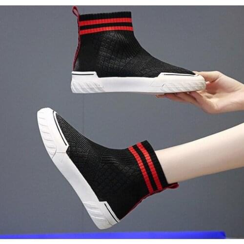 Elastic high top socks shoes women spring and autumn new European station tide shoes breathable casual sports Martin boots A20