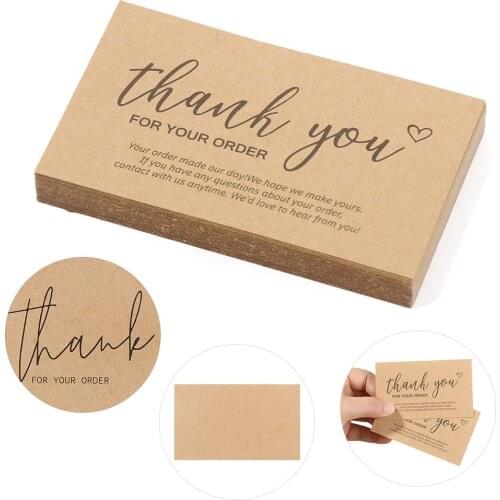 30PCS "Thank You For Your Order" Labels Cards Online Retail Cardstock Package Paper Cards Postcards Greeting Card Blank Postcard
