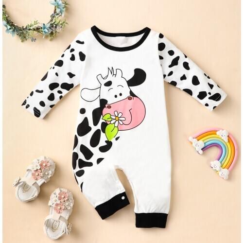 2021 Spring Cotton Baby Clothes For Boys And Girl Autumn Cartoon Baby Rompers For Newborn 0-18m Toddler Costume Climbing Outfit
