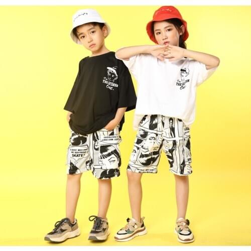 Hip Hop Costumes for Girls Boys Dance Clothes Kids Hiphop Competition Costumes Dancewear Jazz Ballroom Party Stage Outfits LJ