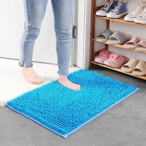 Microfiber Chenille Bath Mat Water Absorb Anti Slip Bathroom Rug Carpet for Living Room Floor Mat for Kids Tapete De Banheiro