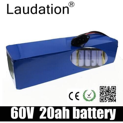 Laudation 60V 20ah Lithium Battery Pack 16S 6P Built-in Samsung 18650 For 1000W Electric Bicycles, Scooters, Etc. With 60A B M S
