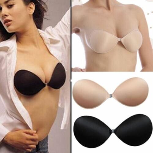 Summer Hot Fashion Strapless Invisible Sexy Bra Women Stealth Adhesive Backless Push Up Wing Sticky Bras For Lady Nipple Cover