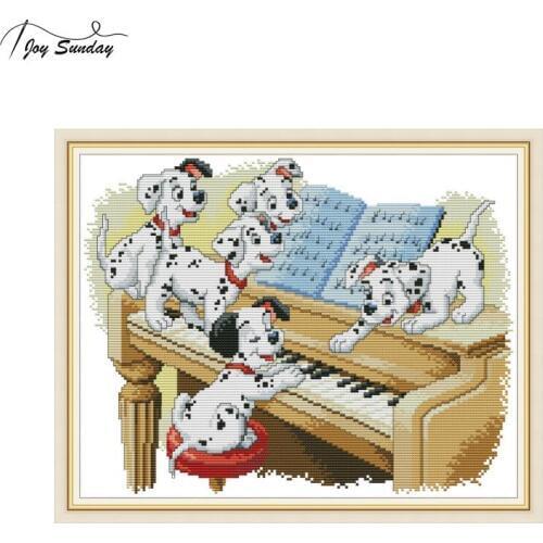 Joy Sunday Cat and Dragonflie Cross Stitch Animal Patterns Embroidery Kit Aida Fabric 14ct 11ct Printed on Canvas DIY Needlework