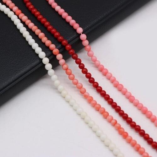 Natural Coral Beads Small Round Shaped Mix Color Loose Spacer Coral Beaded For Jewelry Making DIY Bracelet Necklace Accessories
