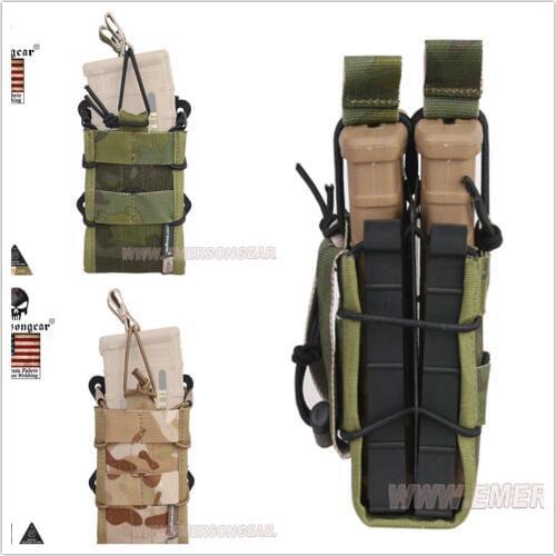 2016 NEW Multicam Tropic EMERSON Double Modular Rifle Magazine Pouch Airsoft hunting Utility MOLLE MAG Digital desert EM6035