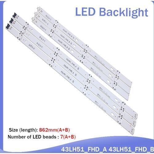 New kit 12pcs LED backlight Strip for LG 43LH5700 43LH51_FHD_A 43LH51_FHD_B SSC_43inch_FHD_A_REV02_150925 SSC_43inch_FHD_B