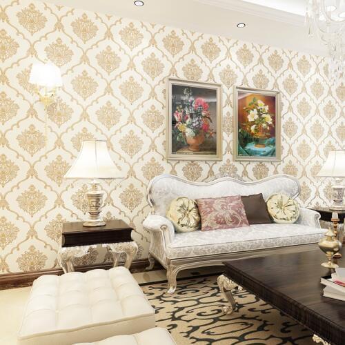 Beibehang New European style flower luxury environmental protection fine pressure print bedroom living room wedding wall paper