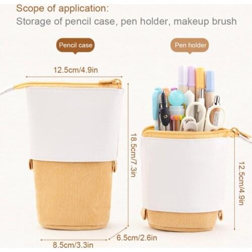 Organizer Storage Bag Pen Pencil Telescopic Stationery Bag Stand-up Transformer Bag For Cosmetics Pouch Makeup Bag