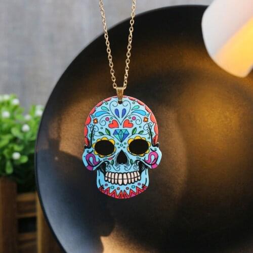 Hip Hop Punk Skull Pendant Necklace Fashion Jewelry For Men Women Party Club Gifts Skeleton Choker Necklace New Arrival
