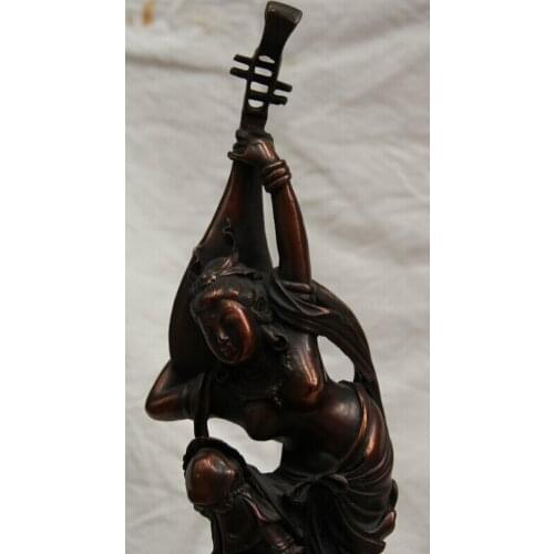 Song voge gem S1644 Chinese Buddhism Bronze Saraswati Fairy of Wonderful Sound Statue sculpture