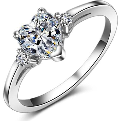 Size 5 6 7 8 9 10 11 12 S925 Sterling Ring Color 6mm Heart CZ Zircon Engagement Wedding Rings For Women Jewelry(DJ0969)