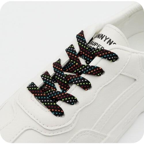 Coolstring 7MM Six Colors Checked Polyester Laces 60-180cm Flat Shape Nice Shoelaces Man Women Sneaker 2020 Popular Cord Style