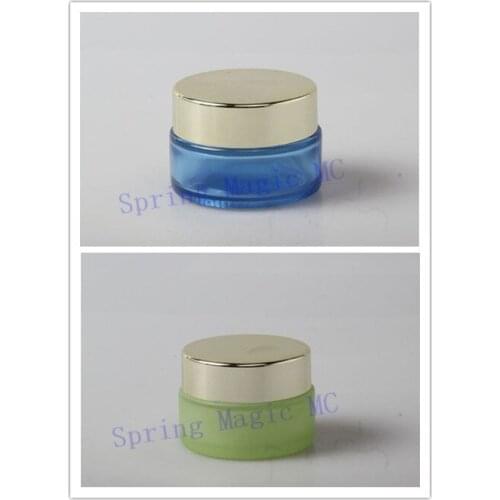 20G blue green Glass Cream Jars For Mask,Eye Cream,Essence Glass Jar Cosmetic Packaging,Empty Glass Bottles Cosmetic containers