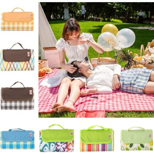 Outdoor Picnic Folding Camping Mat Moistureproof Plaid Blanket Widen Multiplayer Mats Waterproof Sleeping Hiking Travel Pad Mat