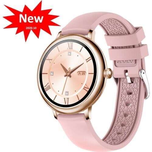 Women Smart Watch 2020 Fashion Round Screen IP67 Waterproof Sport Fitness Tracker Smartwatch Women Bracelet Heart Rate Monitor