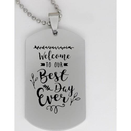 Ufine jewelry travel gift pendant army card Welcome to our best day ever stainless steel Customed necklace N4081