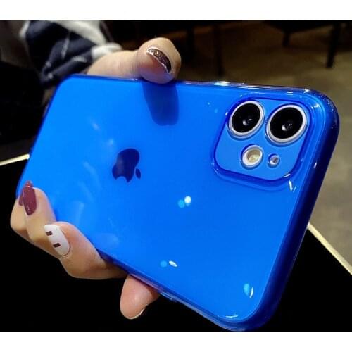 Ultra Thin Fluorescent Transparent Phone Case For iPhone 12 11 Pro Max Mini XS X XR 7 8 Plus SE 2020 Clear Soft Silicone Cover