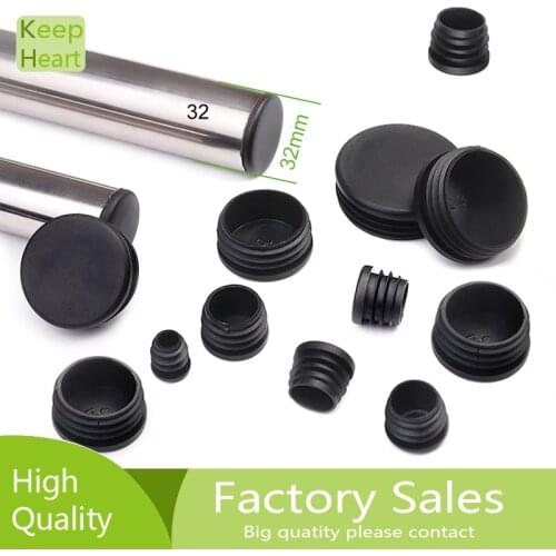 10Pcs pvc round pipe plug Black 14-70mm inner hole dust cover Furniture Leg Plug Chair Blanking End Caps Protector Hardware