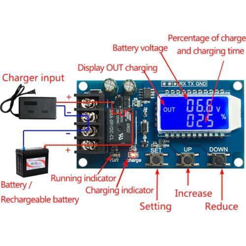 6-60v 10A Lead-acid Solar Battery Charge Controller Protection Board charger Time switch 12v 24v 36v 48v battery capacity