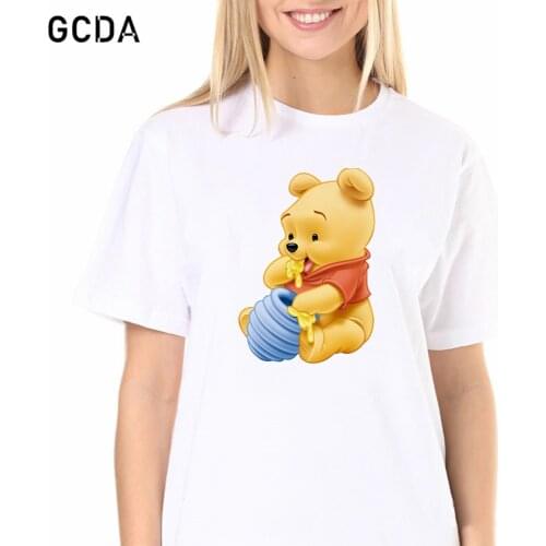 New Winnie the Pooh Harajuku T-shirt Ladies Pooh Bear T Shirt Women Clothing Tshirts Ullzang Graphic Girls Top Tees Female