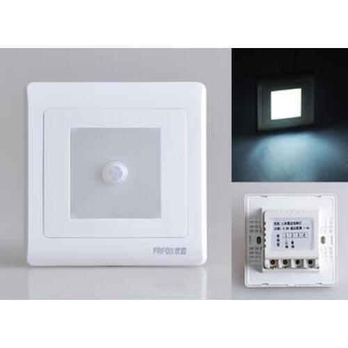 1pcs USB Nightlight wall socket LED footlights foot control The human body sensors White Gold Panel