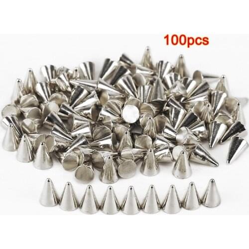 100pcsPic Studs / Rivets Studs PUNK plastic 6x4mm DIY Silver